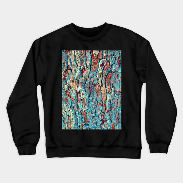 Textured Bark in Light Turquoise Crewneck Sweatshirt by LuvbuzzArt